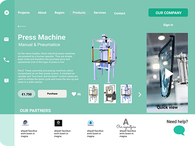 Machine purchasing homepage