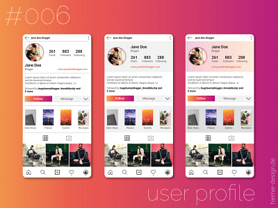 DailyUI 006 app daily 100 challenge daily ui daily ui 006 dailyui dailyui 006 dailyui006 dailyuichallenge design instagram instagram profile redesign social media profile social network socialmedia ui uidesign uidesigner user profile ux