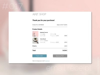 DailyUI 017 email receipt confirmation daily 100 challenge daily ui daily ui 017 dailyui dailyui 017 dailyui017 dailyuichallenge e commerce shop ecommerce ecommerce design email receipt email template order order confirmation ordering purchase receipt uidesign uidesigner