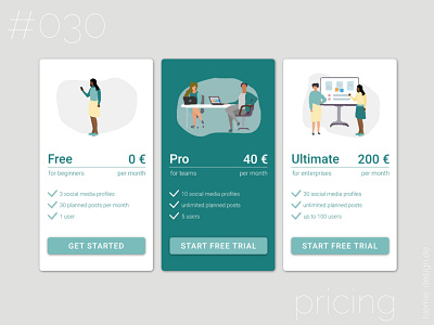 DailyUI 030 daily 100 challenge daily ui daily ui 030 dailyui dailyui 030 dailyui030 dailyuichallenge illustrations pricing overview pricing page pricing plan pricing table social media planner uidesign uidesigner webdesign