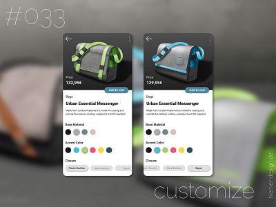 DailyUI 033 bag design color picker customization customize customize product daily 100 challenge daily ui daily ui 033 dailyui dailyui 033 dailyui033 dailyuichallenge e commerce shop photoshop art uidesign uidesigner