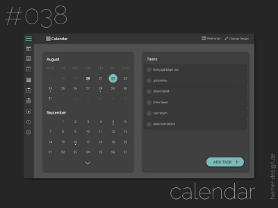 DailyUI 038 calendar daily ui 038 dailyui dailyui 038 dailyui038 dailyui38 dailyuichallenge productivity schedule task calendar tasks to do app to do list