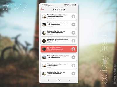 DailyUI 047 activity feed4