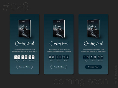 DailyUI 048 book launch book preorder book shop coming soon coming soon page comingsoon countdown daily ui dailyui dailyui 048 dailyui048 dailyuichallenge e commerce app launch preorder uidesign