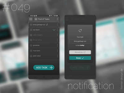 DailyUI 049 daily 100 challenge dailyui dailyuichallenge notification notifications productivity app reminder task due task notification task reminder tasks tasks app to do to do app to do list to do list app uidesign