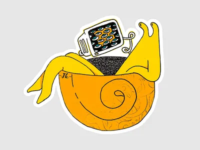 Snail TV illustration snail sticker tv