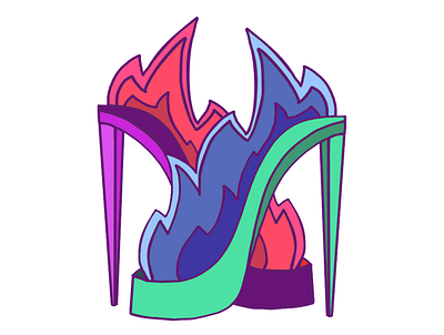 WonderLand shoes handdrown illustration logo vector