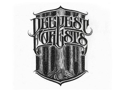 Deepest forest biksence logo. lettering logotype typography