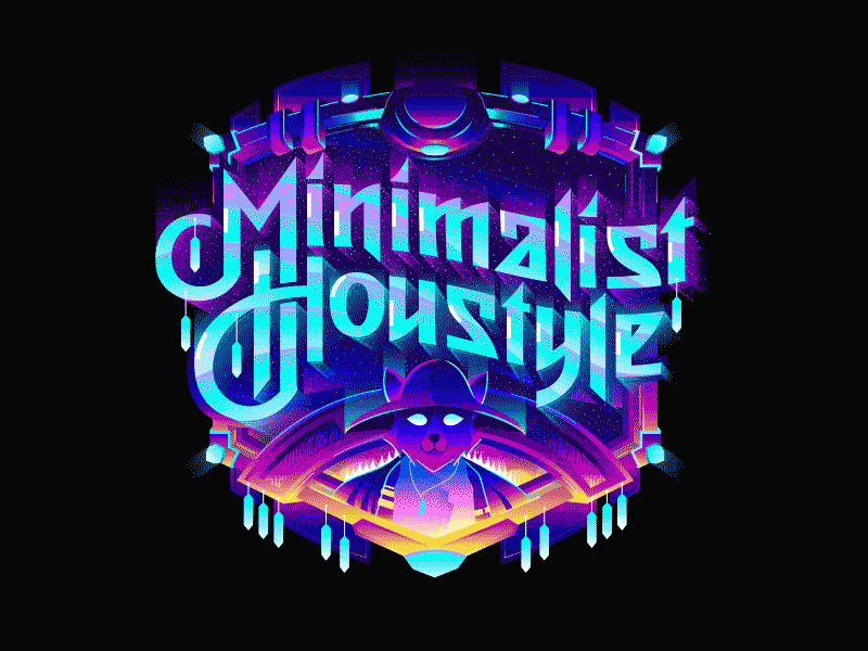 Minimalist Houstyle animalista animation biks biksence custom logo. lettering logotype textlogo typography