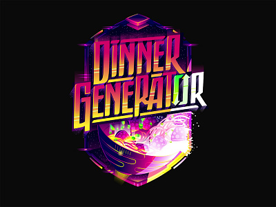 Dinner Geneator biks biksence futuristic logo. lettering logotype textlogo typography