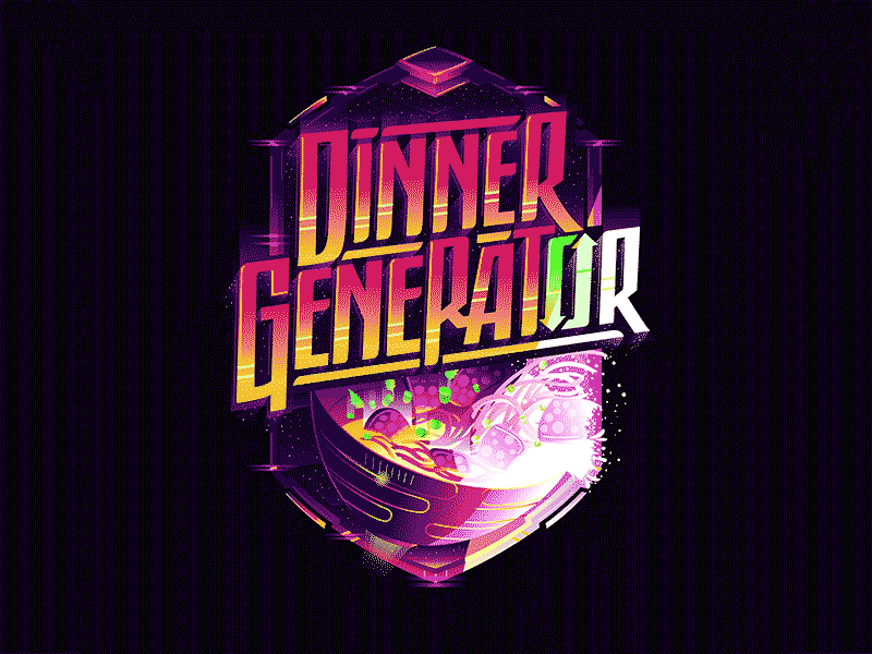 Dinner generatior biks biksence custom futuristic logo. lettering logotype textlogo typography