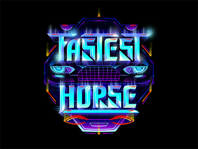 Fastest Horse biks biksence custom futuristic logo. lettering logotype textlogo typography