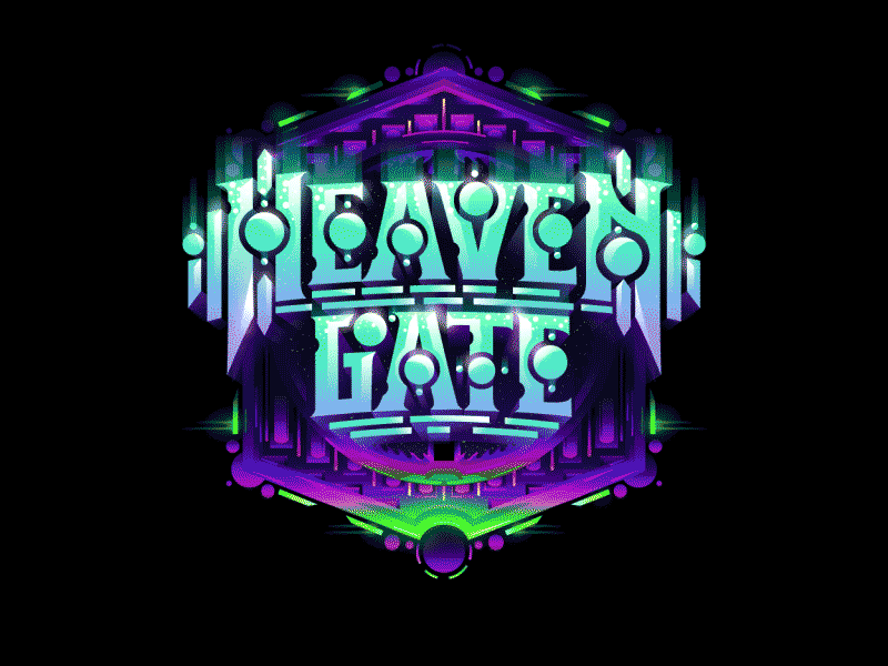 Heaven Gate animation biks biksence custom futuristic logo. lettering logotype textlogo typography