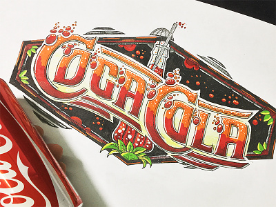 Coca Cola letters biks biksence custom logo. lettering logotype textlogo typography