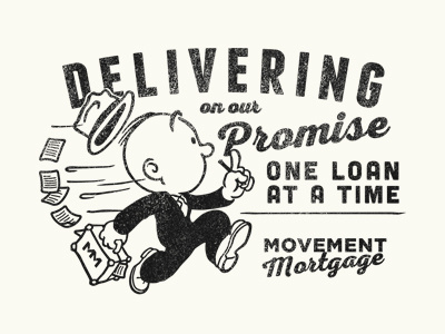 Delivering On Our Promise Tee business cartoon draw hand drawn illustration movement mortgage t shirt tee vintage