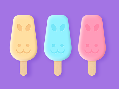 Three Popsicles illustration icon summer.