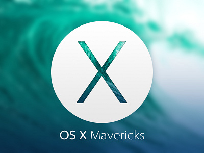 Mac OS X Mavericks icon (PSD) 10.9 apple blue flat free green icon june keynote mac mavericks moscone center new os psd sea wave x