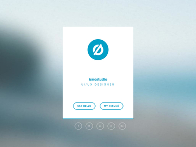 isnostudio - Landing page blue cv designer hello icons isnostudio landing page resumé social ui ux