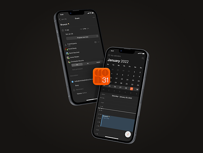 Playground 🏀・Cron Calendar iOS app app application cal calendar cron dark dark mode ios minimal minimalist mobile mockup ui