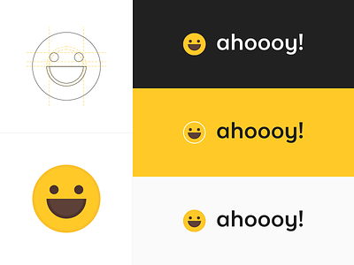 ahoooy! ahoy black emoji happy identity logo logotype picto smile white yellow