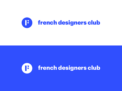 French Designers Club — Slack Community Logo blue branding electric blue geometry logo typography white