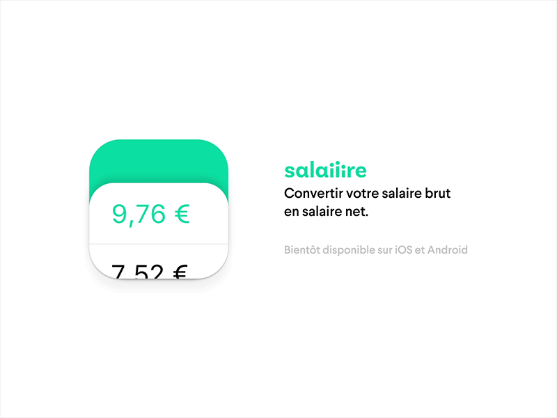 Salaiiire – Convert your gross salary into net salary. android app app icon france icon introducing ios preview salaire salary