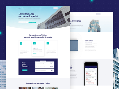 Uptime 🏙 architecture art direction elevator minimal redesign startup webdesign