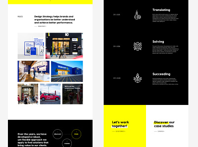Part 2 • New website for Minale Design Strategy agency art direction black brand datocms development minimalist redesign web design website white yellow