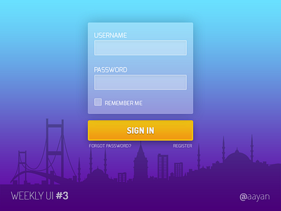 Weekly UI #3 form istanbul login signin ui weekly weeklyui