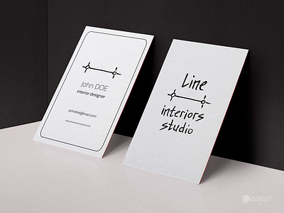 Interiors Studio Logo Design bussiness card interiors john doe line logo studio