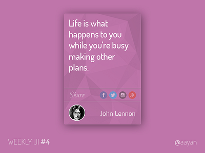 Weekly UI #4 box john lennon polygon quote wekklyui