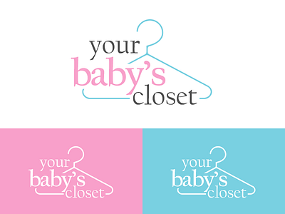 yourbabyscloset.com Logo Design baby blue closet logo pink yourbabyscloset yourbabyscloset.com