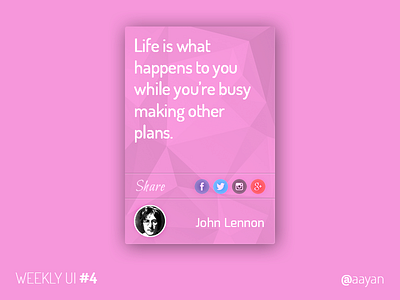 Weekly UI #4 New john lennon quote ui weekly weeklyui