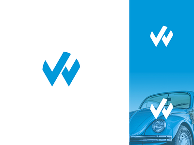 VW Volkswagen Logo Rebound auto automobile blue branding car concept design exploration for fun icon illustration letter lettermark logo mark v volkswagen volkswagon vw w