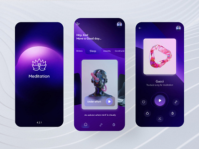 Meditation App app application design design figma meditation mobile app ui uiux