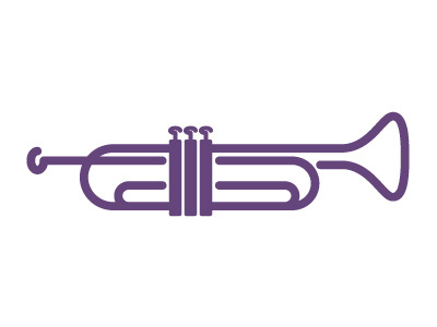 Trumpet icon instrument line music purple simple trumpet