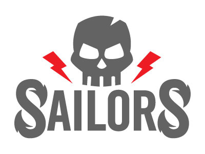 Sailor's gray hook lightning red sailors skull tail