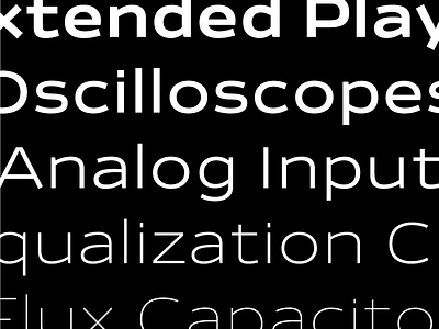 Analog Close-up electronics extended industrial gothic low contrast sans typeface