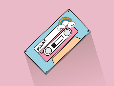 cassette design icon illustraion logo minimal minimalist pastel retro vector vectorart vintage