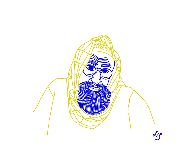 Amitabh as Mirza custom portrait design digital illustration digital portrait doodle doodleart doodles handdrawn illustration illustration art lineart