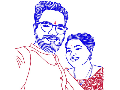 Couple portrait! couple frame digital illustration digital portrait doodle doodleart doodles handdrawn illustration linearart lineart