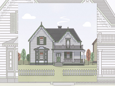 Nixon Hall adobeillustrator building design flat house illustration stroke vector