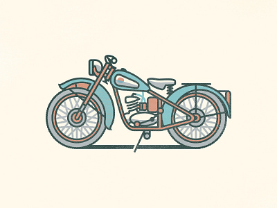 BSA Bantam D1 Motorcycle adobeillustrator design flat illustration motorcycle stroke vector