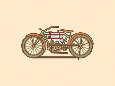 1920s Cleveland Lightweight Motorcycle adobeillustrator design flat illustration motorcycle stroke vector