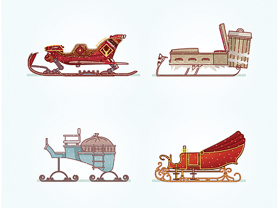 Santa’s Sleigh In The Cinema christmas holidays illustration illustrator santaclaus sleigh vector