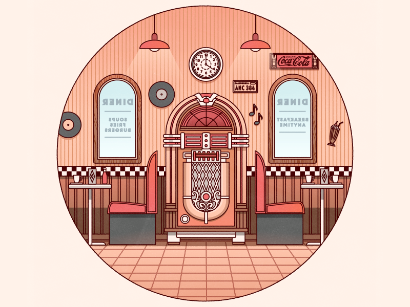 1950's Diner by Christopher Hebert on Dribbble