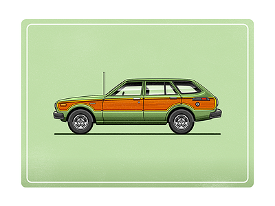 Toyota Corolla Deluxe Station Wagon car green illustration illustrator stationwagon vector