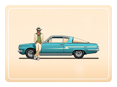 Just Chillin' blue car illustration illustrator pimpin vector