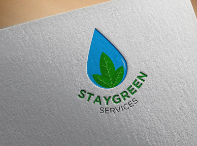 WATER DROP AND GREEN LOGO clean logo green leaf logo logodesign logofolio simple logo waterdrop