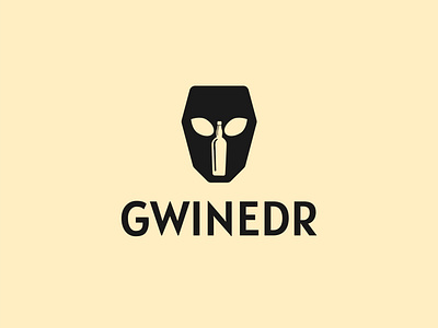 Minimalist Logo- face mask and wine bottle